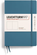 Leuchtturm1917 Not Defteri Orta Boy (A5), Sert Kapak, 251 Numaralandırılmış Sayfa, Düz, Taş Mavisi