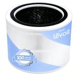 LEVOIT Core 200S Hava Temizleyici Yedek Filtre, 3'ü 1 Arada Filtre, Yüksek Verimli Aktif Karbon, Core 200S-RF, Beyaz