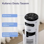 Levoit Kule Vantilatör İçin Yatak Odası, 7,5 m/s, 23 W, 25 dB Sessiz Sütun, Uzaktan Kumandalı, 12 Hız Kademesi, 4 Mod, Beyaz