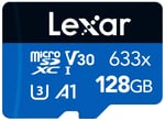 Lexar 128GB 633x MicroSDXC UHS-I U3 100/45 MB/sn Yüksek Performanslı MicroSD Hafıza Kartı