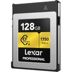Lexar 128GB Profesyonel CFexpress Tip B Hafıza Kartı GOLD Serisi, 1750MB/s'ye Kadar Okuma, Ham 8K Video Kaydı, PCIe 3.0 ve NVMe'yi destekler (LCXEXPR128G-RNENG)