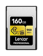 Lexar 160GB Profesyonel CFexpress Tip A Altın Serisi Hafıza Kartı, 900MB/s'ye Kadar Okuma, Sinema Kalitesi 8K Video, Dereceli VPG 400 (LCAGOLD160G-RNENG)