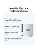 Lexar 1TB Professional Go Taşınabilir SSD, Hub ile, Apple 4K 60fps ProRes Destekler, 1050MB/s'ye kadar, USB 3.2 Gen 2, Sağlam, IP65, Ultracompact, iPhone 15/16 ile uyumlu, Harici SSD, Siyah