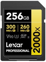 Lexar 256GB Profesyonel 2000x SDXC Hafıza Kartı, UHS-II, C10, U3, V90, Full-HD ve 8K Video, 300MB/s'ye Kadar Okuma, DSLR, Sinema Kalitesinde Video  - Seçenekler: 256GB, 128GB, 10'lu Paket, Tek Kişilik
