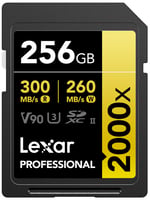 Lexar 256GB Profesyonel 2000x SDXC Hafıza Kartı, UHS-II, C10, U3, V90, Full-HD ve 8K Video, 300MB/s'ye Kadar Okuma, DSLR, Sinema Kalitesinde Video  - Seçenekler: 256GB, 128GB, 10'lu Paket, Tek Kişilik