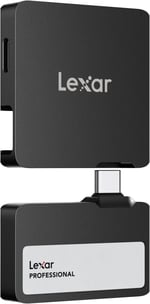 Lexar 2TB Professional Go Taşınabilir SSD, Hub ile, Apple 4K 60fps ProRes Destekler, 1050MB/s'ye kadar, USB 3.2 Gen 2, Sağlam, IP65, Ultracompact, iPhone 15/16 ile uyumlu, Harici SSD, Siyah