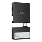 Lexar 2TB Professional Go Taşınabilir SSD, Hub ile, Apple 4K 60fps ProRes Destekler, 1050MB/s'ye kadar, USB 3.2 Gen 2, Sağlam, IP65, Ultracompact, iPhone 15/16 ile uyumlu, Harici SSD, Siyah