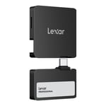 Lexar 2TB Professional Go Taşınabilir SSD, Hub ile, Apple 4K 60fps ProRes Destekler, 1050MB/s'ye kadar, USB 3.2 Gen 2, Sağlam, IP65, Ultracompact, iPhone 15/16 ile uyumlu, Harici SSD, Siyah