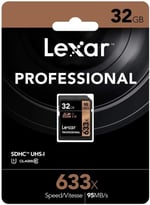 Lexar 32GB 633X Professional SDHC UHS-1 (Class 10) U1 - Seçenekler: 32 GB, 64 GB, 128GB