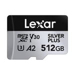 Lexar 512GB Silver Plus 205mb 4K V30 UHSI Micro SD Hafıza Kartı