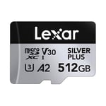 Lexar 512GB Silver Plus 205mb 4K V30 UHSI Micro SD Hafıza Kartı