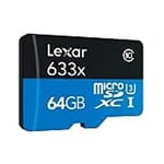Lexar 64GB 633x MicroSDXC UHS-I U3 100/45 MB/sn Yüksek Performanslı MicroSD Hafıza Kartı