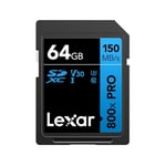 Lexar 64GB 800x Pro 150Mb/s SDXC Hafıza Kartı