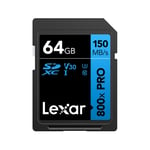 Lexar 64GB 800x Pro 150Mb/s SDXC Hafıza Kartı