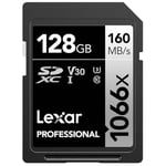 Lexar Professional 128GB 1066x SDXC UHS-I Kart, up to 160MB/s read 120MB/s write C10 V30 U3, Standart