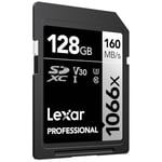 Lexar Professional 128GB 1066x SDXC UHS-I Kart, up to 160MB/s read 120MB/s write C10 V30 U3, Standart