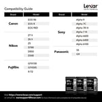 Lexar Professional 1667x SD Kart 256 GB, SDXC UHS-II Bellek Kartı, 250 MB/s'ye kadar Okuma, 120 MB/s'ye kadar Yazma, Sınıf 10, U - Seçenekler: 800x, 800x PRO, 1667x, 2000x, SILVER, SILVER PRO, 64GB...
