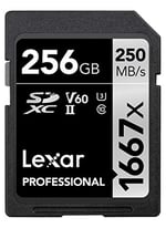 Lexar Professional 1667x SD Kart 256 GB, SDXC UHS-II Bellek Kartı, 250 MB/s'ye kadar Okuma, 120 MB/s'ye kadar Yazma, Sınıf 10, U - Seçenekler: 800x, 800x PRO, 1667x, 2000x, SILVER, SILVER PRO, 64GB...