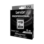 Lexar Profesyonel CFexpress Tip-B 512 GB Gümüş Maksimum Okuma 1750 MB/s Maksimum Yazma 1.300 MB/s Japon Üreticileri, LCXEXSL512G-RNENG Destekler