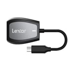 Lexar Profesyonel çift yuvalı okuyucu, USB-C bağlantılı, SD ve microSD kartlar için, UHS-I siyah