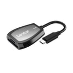 Lexar Profesyonel çift yuvalı okuyucu, USB-C bağlantılı, SD ve microSD kartlar için, UHS-I siyah