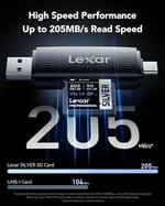 Lexar Profesyonel SILVER SD Kart 64 GB, 205 MB/s'ye Kadar Okuma, 90 MB/s Yazma, SDXC UHS-I Hafıza Kartı, Sınıf 10, U3, V30, Profesyonel Fotoğrafçılar, Videografçılar, Meraklılar için SD Kart