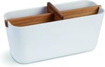Lexon Zen Large Cup, beyaz/Bambu, LH40 W bölmesi (4 bölüm)