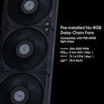 Lian Li Hydroshift 360 AIO- Önceden kurulmuş 3 x 28 MM fan - Yana monte soğutucu yolu - 2,8 inç LCD Ekran - 480 × 480 Çözünürlük - Yakalanan ekran görüntüleri veya kaydedilmiş videolar -Siyah