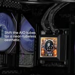 Lian Li Hydroshift 360 AIO- Önceden kurulmuş 3 x 28 MM fan - Yana monte soğutucu yolu - 2,8 inç LCD Ekran - 480 × 480 Çözünürlük - Yakalanan ekran görüntüleri veya kaydedilmiş videolar -Siyah