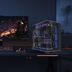 Lian Li O11D EVO RGB Oyun Bilgisayarı Kasası ATX Siyah - RGB Aydınlatmalı Midi Tower PC Kasası, 455 mm'ye Kadar Ekran Kartları, 420 mm'ye kadar Radyatör, Siyah PC Case Çelik, Alüminyum,