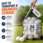 Liberty Imports 24'lü Paket Küçük Çocuk Yedek T Top Plastik Beyzbol Topları Dayanıklı File Çanta - Softbol ve Beyzbol Eğitimi için 2 Düzine Pratik Oyuncak Topları (2,5 inç)