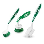 Libman Mutfak fırçalama fırçası seti, ev kullanımı için temizleme fırçaları, bulaşık fırçası, mutfak fırçaları, bulaşık fırçası, fırçalama fırçası, uzun saplı fırçalama fırçası, 3 farklı fırça dahil