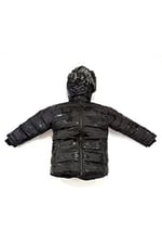 Life For Moda Erkek Çocuk Kamuflaj Desenli Fermuar Cepli Tüylü Kapüşonlu Şişme Mont Kaban