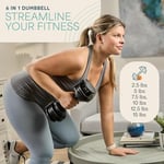 Lifepro Ayarlanabilir Dambıl - 6,8 kg 11,3 kg 19,5 kg 55 lb 90 lb 6in1 Dambıl Ayarlanabilir Ağırlık, Kompakt Hızlı Ayarlanabilir Halter Seti/Tek Vücut Egzersizleri ve Fitness Ev Spor Salonu için