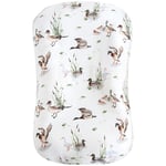 LifeTree Muslin Bebek Şezlong Kılıfı Nötr, Yenidoğan Slipcover Şezlong Kılıfı, Erkek Kız Bebek için, Yumuşak%70 Viskoz Bambu ve%30 Pamuk, Sadece Kılıf, Yeşilbaş Ördek Desenli