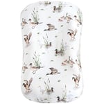 LifeTree Muslin Bebek Şezlong Kılıfı Nötr, Yenidoğan Slipcover Şezlong Kılıfı, Erkek Kız Bebek için, Yumuşak%70 Viskoz Bambu ve%30 Pamuk, Sadece Kılıf, Yeşilbaş Ördek Desenli