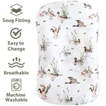 LifeTree Muslin Bebek Şezlong Kılıfı Nötr, Yenidoğan Slipcover Şezlong Kılıfı, Erkek Kız Bebek için, Yumuşak%70 Viskoz Bambu ve%30 Pamuk, Sadece Kılıf, Yeşilbaş Ördek Desenli