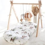 LifeTree Muslin Bebek Şezlong Kılıfı Nötr, Yenidoğan Slipcover Şezlong Kılıfı, Erkek Kız Bebek için, Yumuşak%70 Viskoz Bambu ve%30 Pamuk, Sadece Kılıf, Yeşilbaş Ördek Desenli