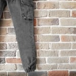 Likralı, Beli Lastikli Kot Erkek Kargo Pantolon - Erkek Kot Pantolon - Outdoor Pantolon - Gri Renk