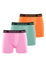 Likralı Compact Classic Boxer 3 lü 1101V3 (Lila-Mint-Orange)