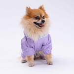 Lila Kürklü Tulum Yağmurluk Küçük Irk Yağmurluk Köpek Kıyafeti Köpek Yağmurluğu 3XL