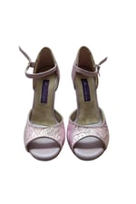 LİLA YILDIZ TOZU DOKULU TANGO, DANS VE SALON AYAKKABISI 9,5 CM 15 PONT KONİ MODEL TOPUK KAPALI - Bedenler: 37 EU, 39 EU