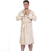 Lima Fitty BoxBox Bej Kapşonlu Bambu/Organik Pamuk Peştamal Bornoz/Sabahlık