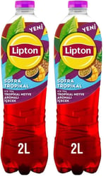 Lipton Ice Tea Tropikal Meyve Aromalı Soğuk Çay, Pet, 2 Litre 2li paket