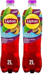 Lipton Ice Tea Tropikal Meyve Aromalı Soğuk Çay, Pet, 2 Litre 2li paket
