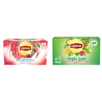 Lipton Slim Plus Kiraz Saplı Bardak Süzen Poşet Bitki Çayı 20'li Paket, 40 g ve Lipton Mango ve Ananaslı Tropikal Bardak Poşet Yeşil Çay 20'li Paket