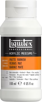 Liquitex 5204 Profesyonel Mat Vernik, Akrilik Boyalar İçin Son Kat Verniği - Saten Son Kat, Sararma Yapmayan, Eskimeye Karşı Dayanıklı, Hızlı Kuruyan, Arşiv Kalitesinde - 4oz Şişe, Şeffaf