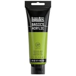 Liquitex Basics 1046218 monopigmente akrilik boya, sanatçı pigmentleri, solmaz, orta viskozite, aşivkalitesi, ipek parlaklığında kaplama, 118 ml tüp, açık zeytin yeşili