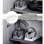 Lirazon Tava, Tencere Kapağı Organizer, 6 Bölmeli Düzenleyici, Yer Kazandıran Kapak Standı
