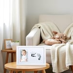 Little Pear Bebek El İzi ve Ayak İzi Çerçevesi, Cinsiyet-Nötr Bebek Baskı Çerçevesi, Kız veya Erkek Bebek Baskı Resim Çerçevesi, Beyaz